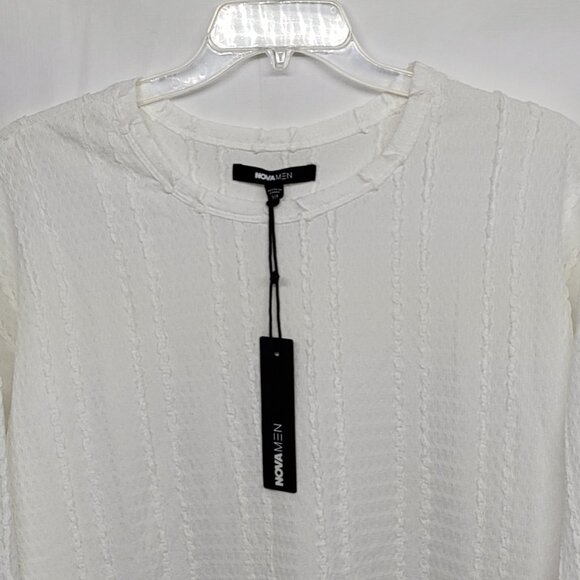 Nova Men T Shirt XXL Samuel Textured Boxy Short Sleeve White NWT - Picture 2 of 13